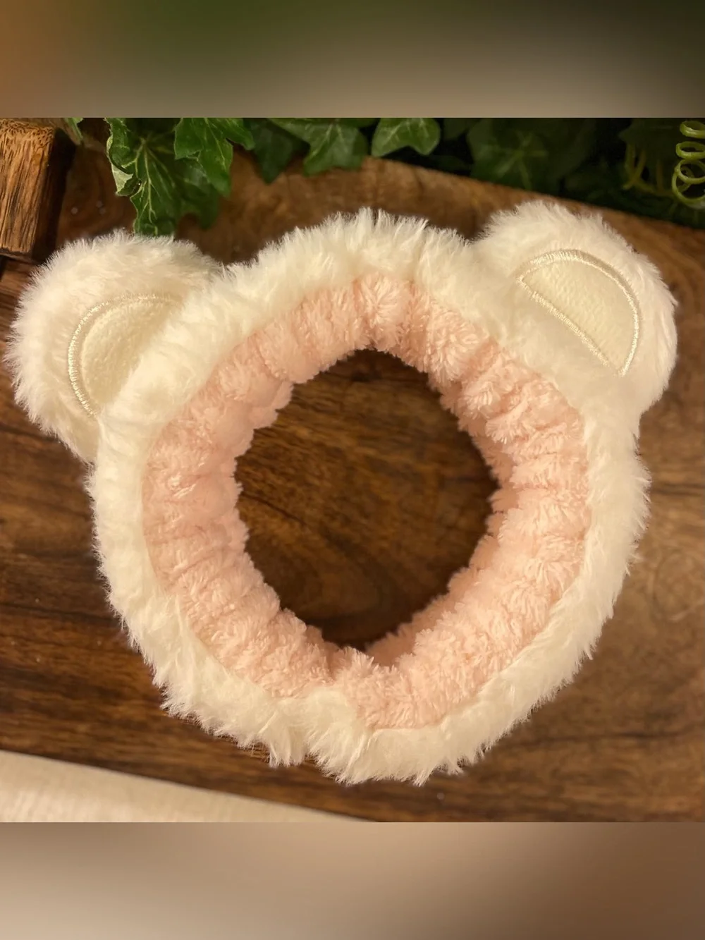 Girls Plush Spa Headbands - White & Pink Lot of 8 Pieces